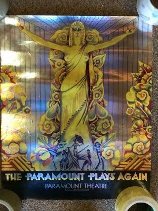 Paramount Theatre Poster " The Paramount Plays Again " Oakland California