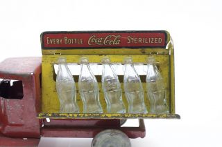 1930 ' s Pressed Steel Metalcraft Coca - Cola Distributor Truck W/ Bottles 8