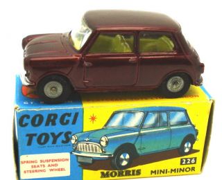 Corgi No.  226 Morris Mini Sedan - Stunning Factory Fresh And Boxed - Rare