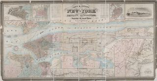 1857 Map York Brooklyn Williamsburgh Jersey City County Wall Poster Office