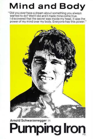 1977 Pumping Iron Vintage Schwarzenegger Sport Movie Poster Print 36x24