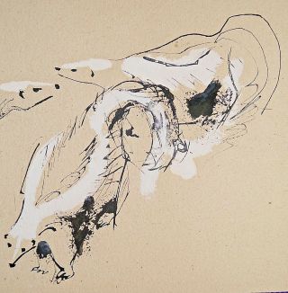 TOM HARDY Pen & Ink Painting w/ Gouache (4 Skunks) Northwest Oregon Art 6