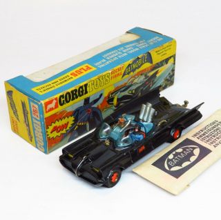 Corgi Toys 267 - Batmobile Red Hubs Window Box - Boxed Mettoy Playcraft Batman