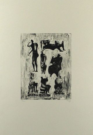 Henry Moore - " 7 Sculptural Ideas " - Rare Limited Edition Lithograph - 1973