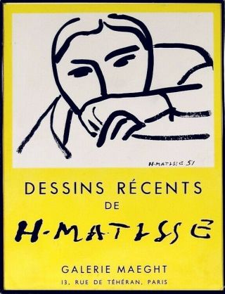 Rare Ca1952 French Henri Matisse Lithograph Made For The Maeght Gallery In Paris