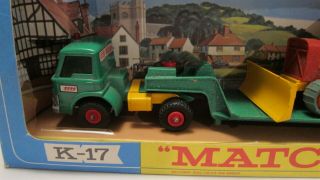 Vtg Matchbox King Size K - 17 FORD TRACTOR & DYSON LOW - LOADER With CASE TRACTOR 3