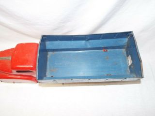 Antique / Vintage MARX Wyandotte Blue / Red Pressed Steel Dump Truck 3