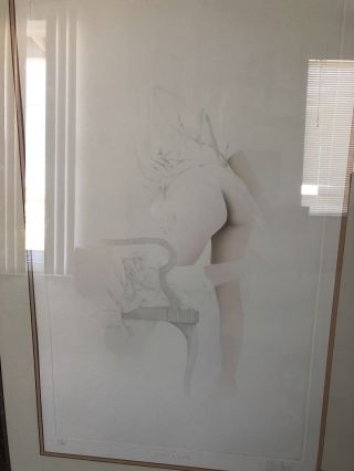 Franklin S.  Galambos Signed Etching Study In White 1982 Nude Women Elegant Art