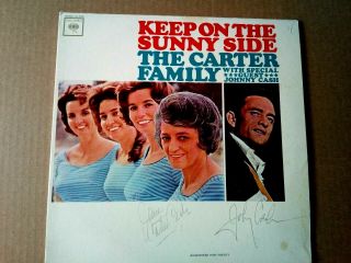Carter Family W/ Johnny Cash " Keep On The Sunny Side " Vintage Album Signed