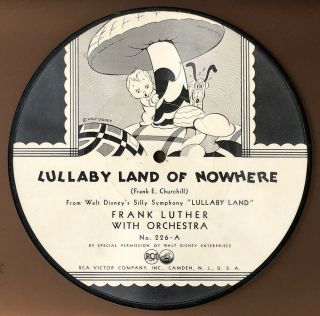 7 Inch Victor 226 A & B 1934 Silly Symphonies 78 Rpm Picture Disk