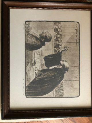 Honore Daumier " Les Gens De Justice " Pencil Signed Limited Ed.  Etching 33/500