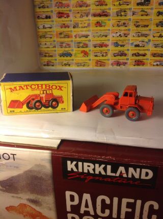Matchbox Lesney Hatra Tractor Shovel " Gray Wheels " With Box