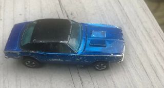Rare Blue W/black Hardtop Custom Camaro Hot Wheels Red Line 1967