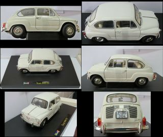 1/18 Revell Seat Fiat 600d Die Cast Model Car On Plastic Stand -