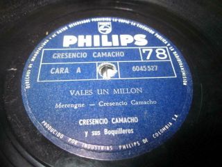 Crecencio Camacho 78 Rpm 10 " First Edition Colombia Philips