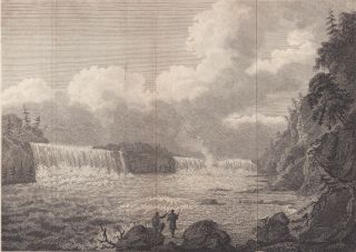 Important Early View Of Niagara Falls,  1798 Copper Engraving,  Isaac Weld