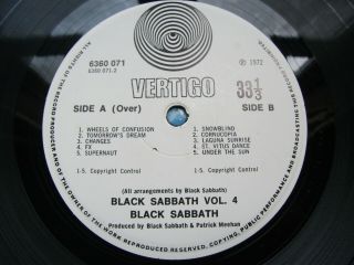 Black Sabbath Vol 4 (Vertigo Swirl) LP 6