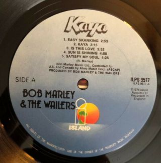 Bob Marley & The Wailers - Kaya - 1978 US 1st Press ILPS (EX) Ultrasonic 4