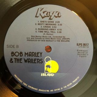 Bob Marley & The Wailers - Kaya - 1978 US 1st Press ILPS (EX) Ultrasonic 5