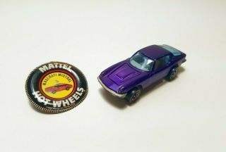 1969 Hot Wheels Redline Maserati Mistral Purple Hong Kong White Int & Badge Pin