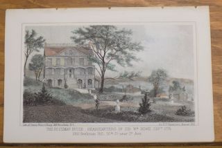 1861 Antique Print/new York City,  Beekman House,  Headquarters Of Sir Howe,  1776