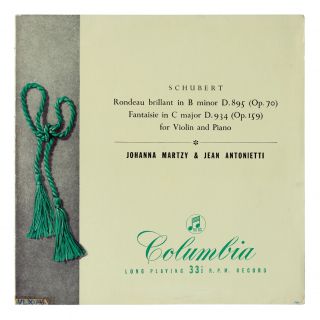 Schubert Martzy Rondeau Brillant / Fantaisie Lp Columbia 33cx 1372 Uk Ed1 1950s