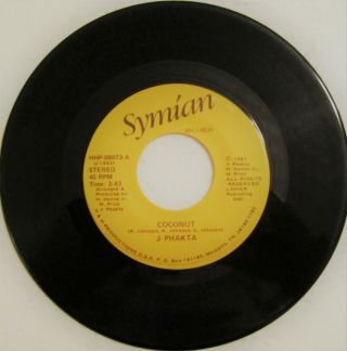 Rare Mod Soul Reggae Funk 45 - J.  Phakta - Coconut On Symian W/pict Slv - Nm