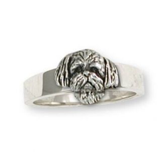 Lhasa Apso Ring Handmade Sterling Silver Dog Jewelry Lsz21h - R