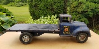 Vintage 1957 Tonka Farms Stake Truck Pressed Steel 4