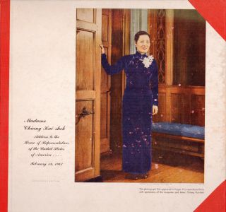 183p.  Madame Chiang Kai - Shek - Address To House Of Representatives - Linguaphone
