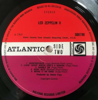 Led Zeppelin ‎– Led Zeppelin Ii 1st Uk 1969 Misprint Wreck Label Ex
