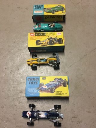 Corgi Toys 152s 156 159 Formula 1 Cars Maserati W/boxes