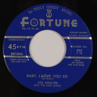 Joe Weaver,  Don Juans: It Must Be Love Us Fortune 825 Orig Doo Wop 45 Nm -