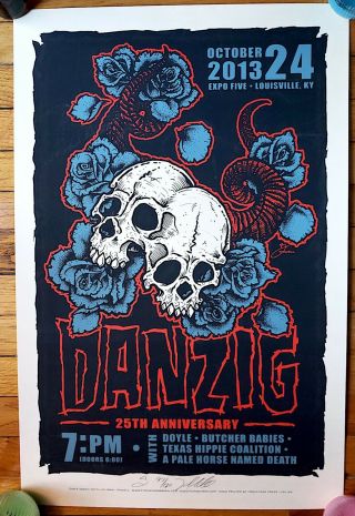 Danzig,  Doyle,  Butcher Babies,  Thc,  Aphnd 10 - 24 - 13 Louisville,  Ky Silkscreen Poster