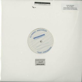 Unreleased Peter Gabriel,  Solsbury Hill 12 " Clarity 45rpm Test Pressing Single