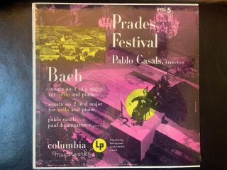 Casals Lp Prades Festival Vol 5 Bach Sonata No 1 60 