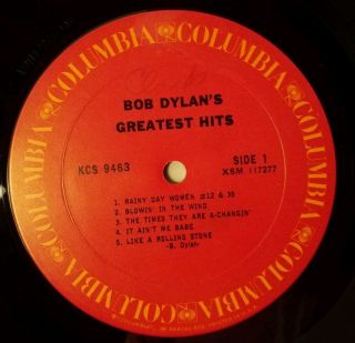 Bob Dylan Greatest Hits Vinyl LP With Milton Glaser Poster KCS 9463 5
