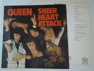 Queen Sheer Heart Attack 12 " Vinyl Lp 1974 Emc 3061 3u/4u Play