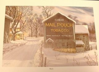 Mail Pouch Old Barn Winter Artist Signed Limited Edition Wall Art Print /500