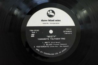 YAMAMOTO TSUYOSHI TRIO MISTY THREE BLIND MICE TBM - 2530 Japan OBI VINYL LP 3