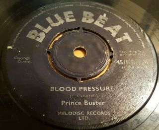 Prince Buster - Blood Pressure / Islam 7 " Vinyl Blue Beat Bb 278 Reggae 1965