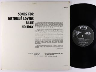 Billie Holiday - Songs For Distingue Lovers LP - Verve - MG V - 8257 Mono DG 2