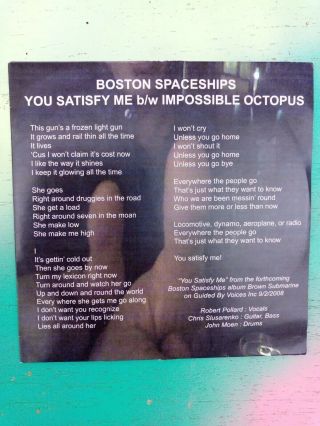 Boston Spaceships - You Satisfy Me Red Vinyl 7” Guided By Voices
