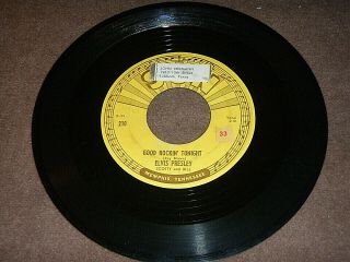 Rare 1st Pressing Elvis Presley Sun 45 W/ Press Points " Good Rockin Tonight /
