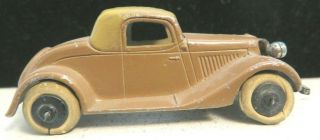 Tootsietoy Toy Car 3 " 1934 Ford Convertible Light Brown & Brown 2 Door Coupe