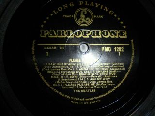 THE BEATLES Please please me UK GOLD Parlophone LP ORIG.  VG,  VINYL 4
