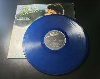 Michael Jackson Thriller Blue Lp Vinyl Nigerian - Scream Smile History Bad Jam Cry