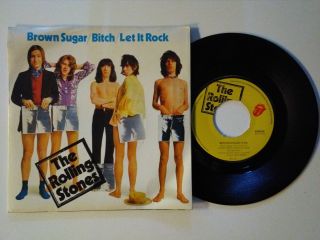 Rolling Stones Brown Sugar/bitch/let It Rock R.  S.  Rs19100 Uk 7 ",  Ps Ex,