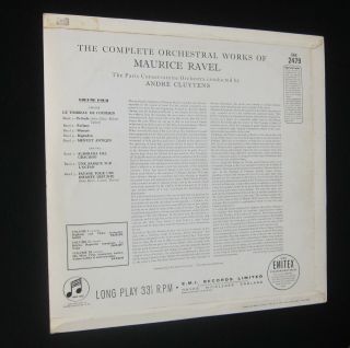 Listen to the FULL record: CLUYTENS Ravel Vol.  4 - Columbia SAX 2479 B/S - ED1 2