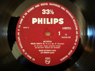 Philips 835150 - 54AY - Beethoven - Violin Sonatas - OISTRAKH OBORIN ULTRA RARE 7